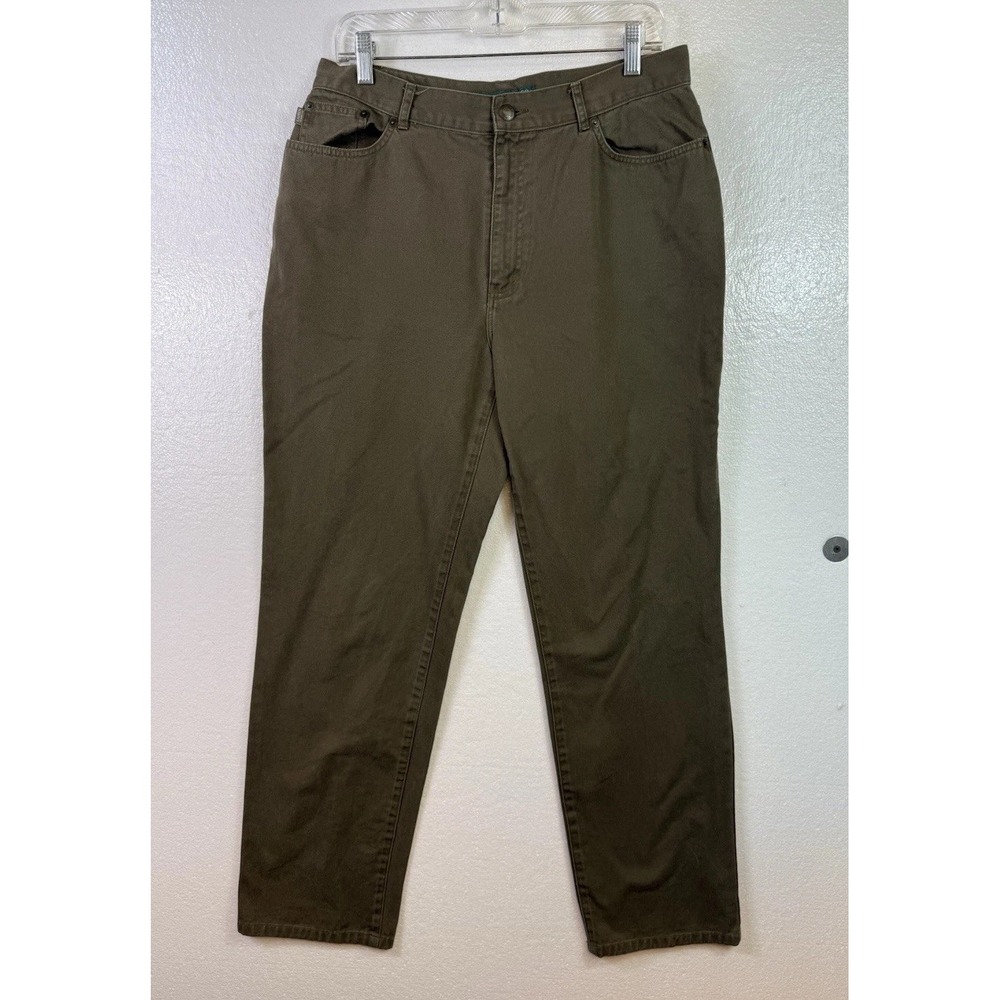 Ralph Lauren Jeans Co Green Label Womens Sz 12 Dark Green Pants Cotton 32/30